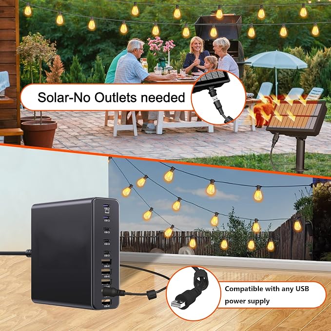 BLIATLUS 60FT Solar String Lights Outdoor Waterproof - Image 5