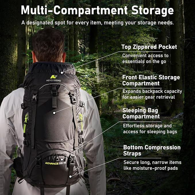 N NEVO RHINO 40L Internal Frame Hiking Backpack - Image 4