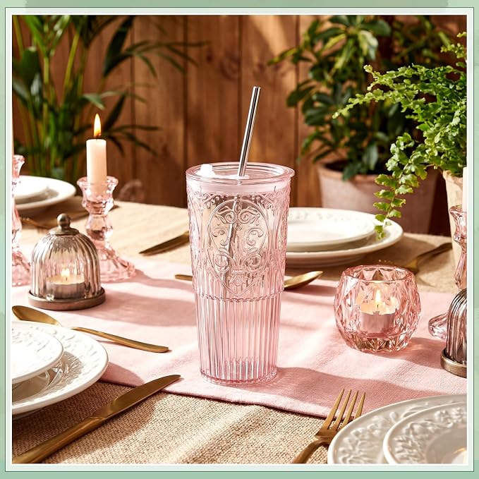 8 Set 20oz Vintage Plastic Tumbler - Image 4