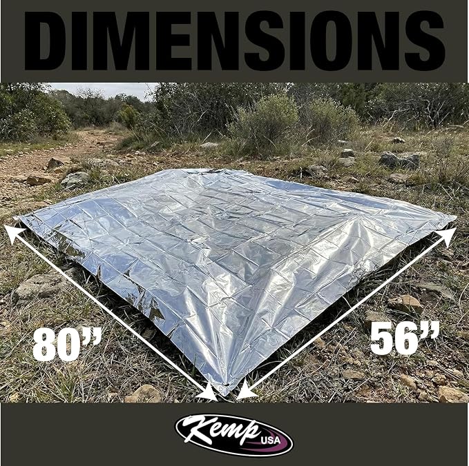 Kemp USA Emergency Mylar Blanket Lightweight Thermal Reflective Survival - Image 2