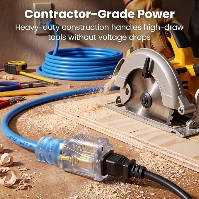 GEARit 100 Ft Extension Cords 14/3 Gauge Outdoor/Indoor SJTW 14 AWG 3 Prong - Image 5
