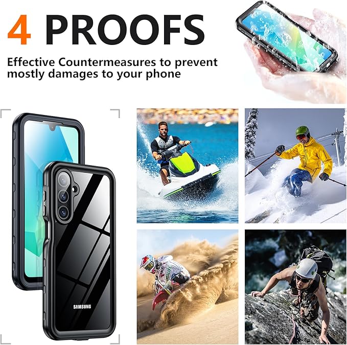 SPIDERCASE for Samsung Galaxy A16 5G Case Waterproof, Built-in Screen & Camera - Image 6