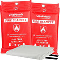 Heavy-Duty Emergency Fire Blanket, 4 Pack – Fireproof Fiberglass Blanket by VitaPolaris