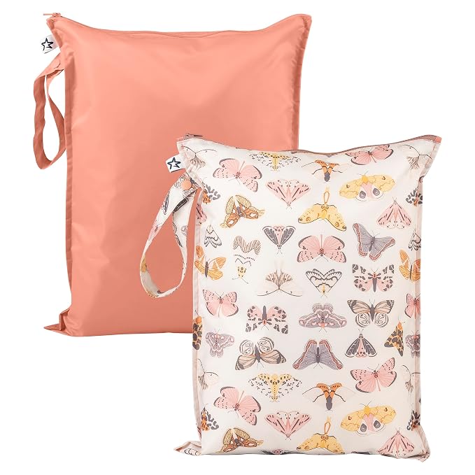 Tiny Twinkle Mess Proof Wet Bags | 2-Pack Reusable Waterproof Wet Bags by TinyTwinkle