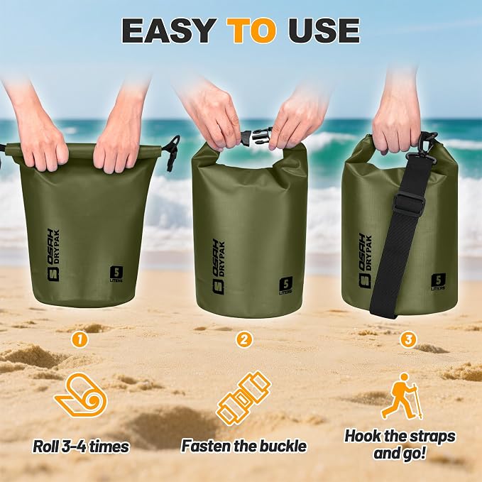 Waterproof Dry Bag, 5L/10L/20L/30L/40L Roll Top Lightweight Storage Backpack - Image 6