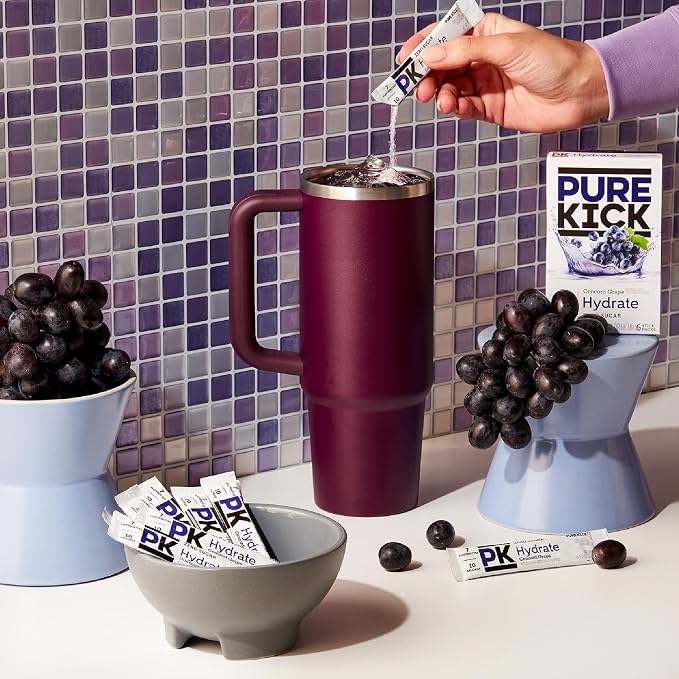 PURE KICK Hydration Singles to Go Drink Mix, Concord Grape, Includes 12 Boxes - Image 5