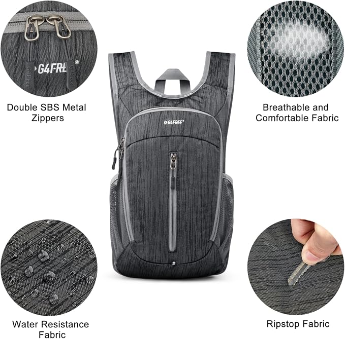 G4Free 10L Hiking Backpack Small Travel Hiking Daypack Lightweight Packable - Image 4