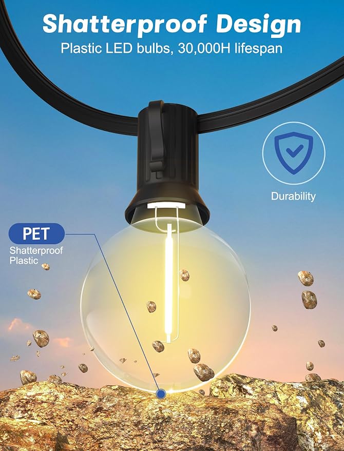 SUNSGNE 100Ft LED Outdoor String Lights - Image 4