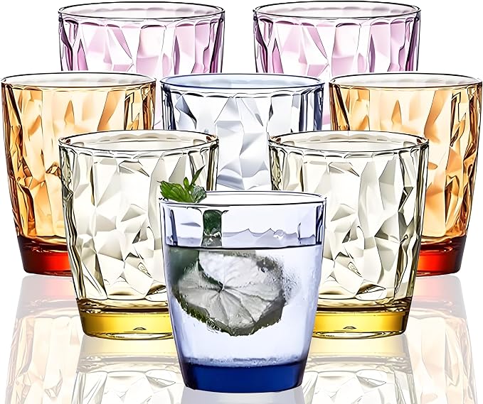 10 Oz Unbreakable Tritan Drinking Glasses Shatterproof Acrylic Glasses by VEILEDGEM