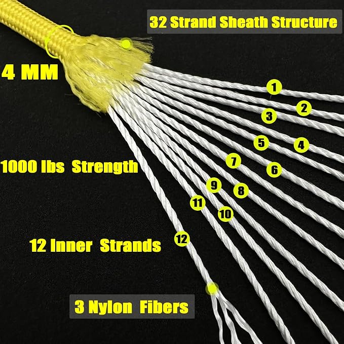 VVAAGG 1000 Paracord Rope, 50ft 12 Strand Parachute Cord - Image 2