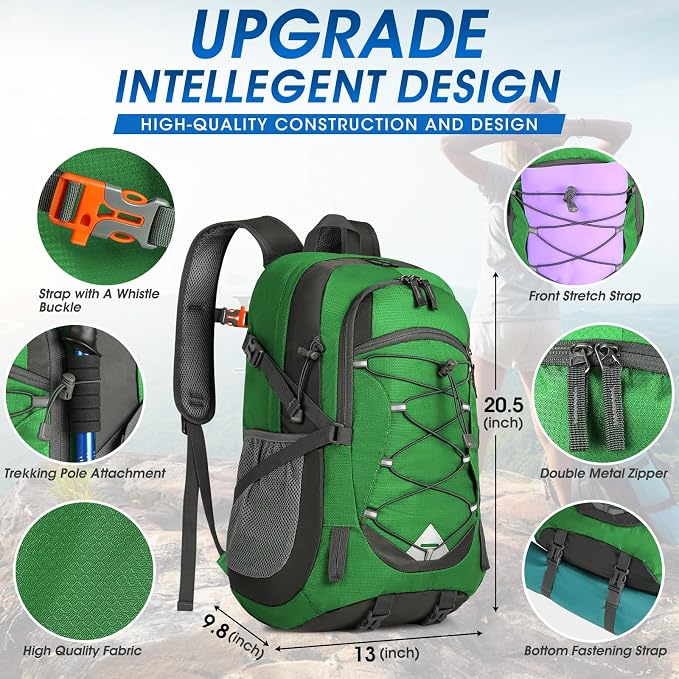 IGOLUMON Hiking Backpack 40L Packable Lightweight Camping Backpack Men Women - Image 2