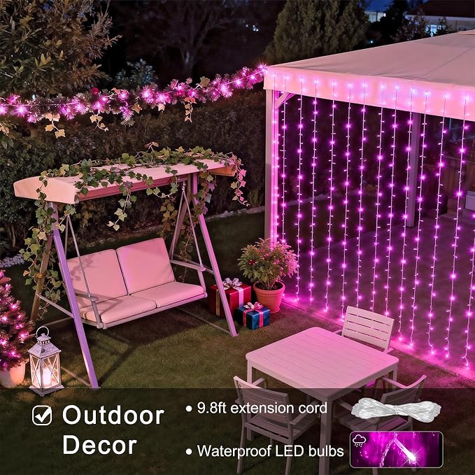 JMEXSUSS 300 LED Curtain Lights Plug in - Image 6
