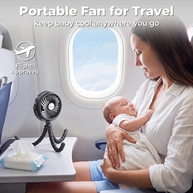 AMACOOL Battery Operated Stroller Fan, Baby Travel Essentials - Image 7