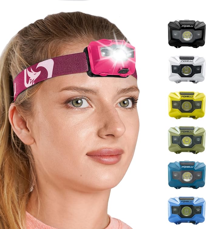 Foxelli USB‑C Rechargeable LED Headlamp – Ultra‑Light 2.4 oz & - Image 7