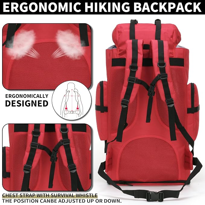 Hiking Backpack for Men 70L/100L Camping Backpack Military Rucksack Molle 3 - Image 5