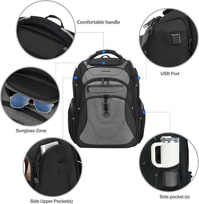 KROSER Friendly Travel Laptop Backpack 18.4 inch XXXL Gaming Backpack - Image 4