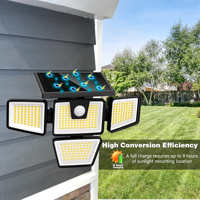 AmeriTop Solar Lights Outdoor, 2 Pack LED High Brightness Cordless Solar Motion - Image 5