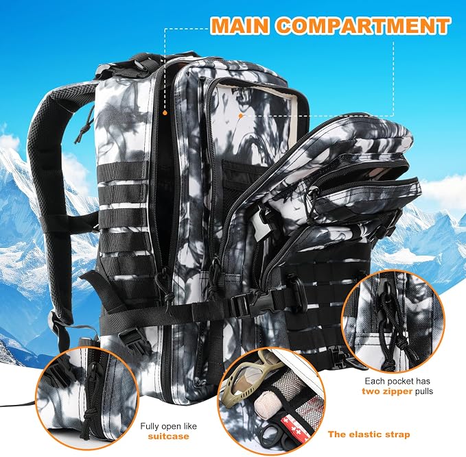 Hannibal Tactical MOLLE Assault Backpack, Tactical Backpack Military Army - Image 3