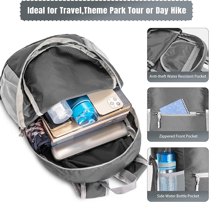 ZOMAKE Ultra Lightweight Hiking Backpack 20L, Packable Small Backpacks Water - Image 3