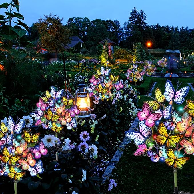Adecorty Solar Garden Lights Solar Lights Outdoor Waterproof Decorative 4 Pack - Image 6
