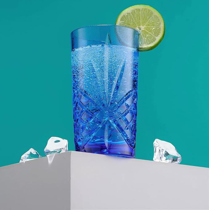 Godinger Acrylic Highball Glasses, Tall Beverage Highballs Drinking Glasses Cups - Image 4