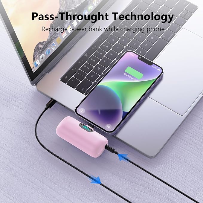 Mini Portable Charger for iPhone, Upgraded 5000mAh PD Fast Charging Battery Pack - Image 7