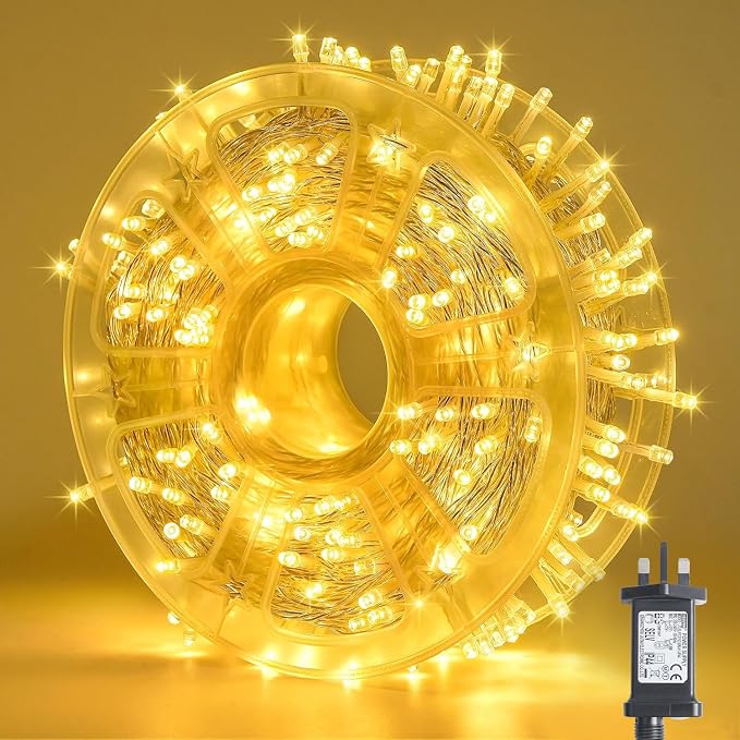 JMEXSUSS 400 LED Christmas Lights Indoor Outdoor, 132 ft Warm White String by JMEXSUSS