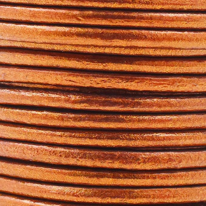 Mandala Crafts Round Genuine Copper Leather Cord - Image 3