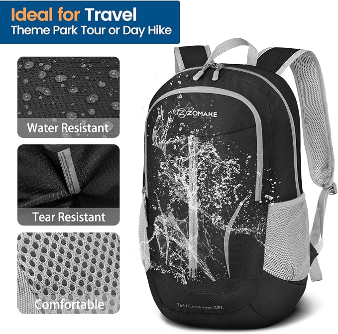 ZOMAKE Ultra Lightweight Packable Backpack 25L, Foldable Hiking Backpacks Water - Image 4