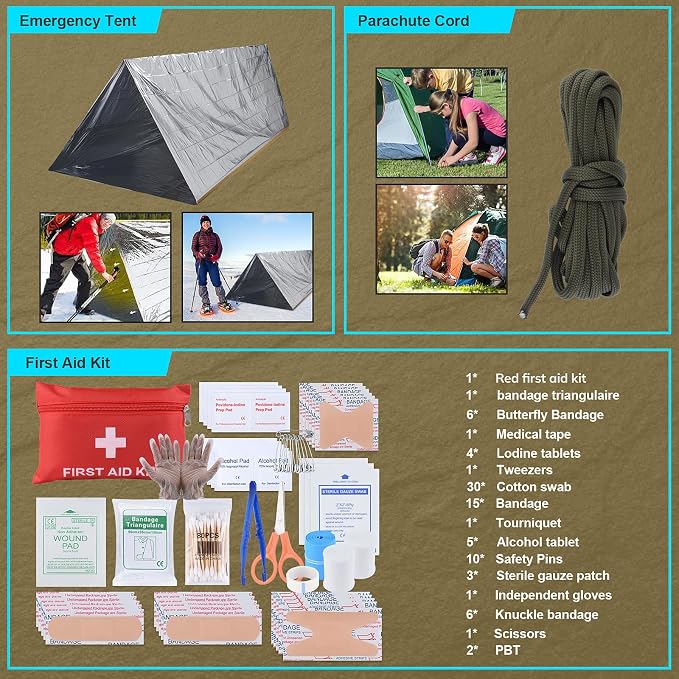 Survival Kit, Gifts for Christmas Men, First Aid Kit - Image 6