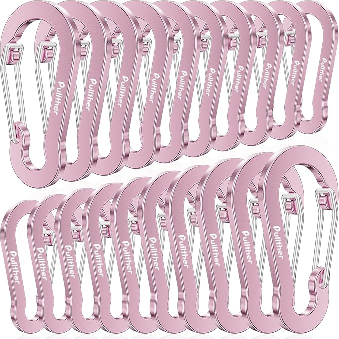 Aluminum Carabiner Clips- Set of 20, Carabiner Clip 2 inch by pulltherfishing
