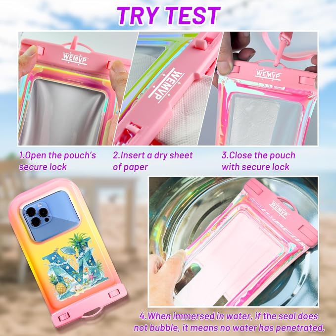 Personalized Initial Waterproof Phone Pouch Case - Image 4