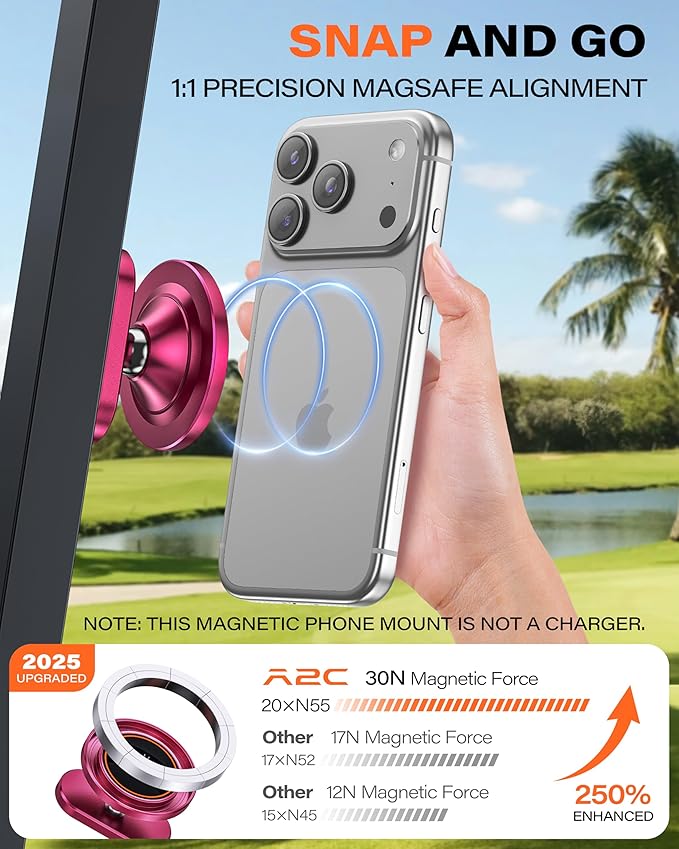 A2C Alloy Magnetic Golf Cart Phone Holder - Image 5