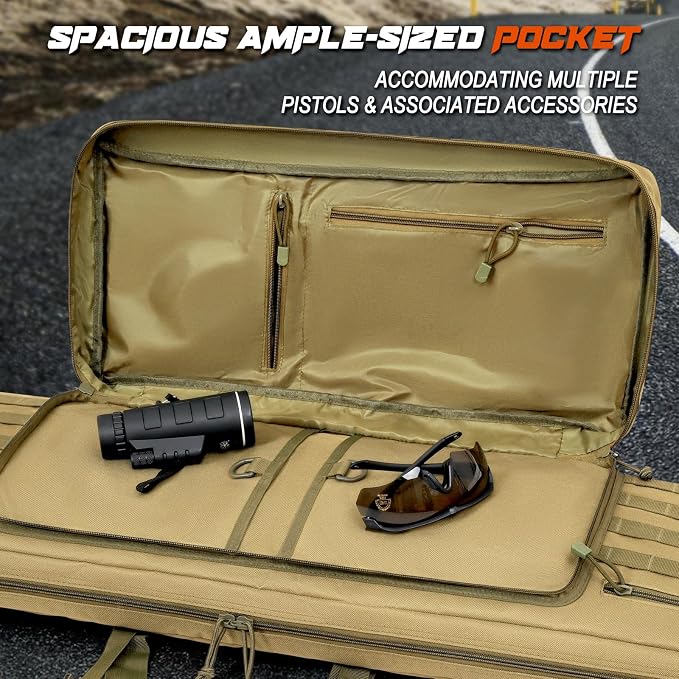 DULCE DOM 36 42 48 Inch Double Rifle Case, Tactical Soft Padded Backpack - Image 3
