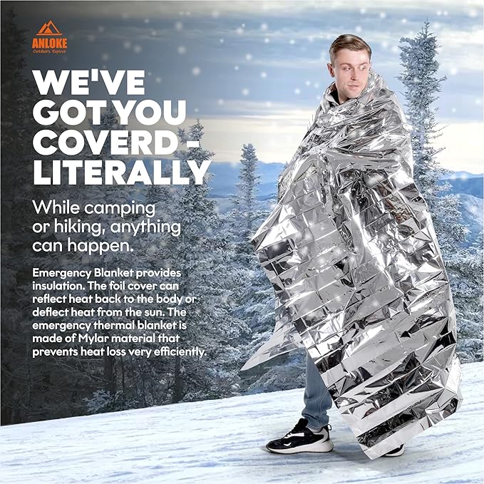 ANLOKE Emergency Blankets Mylar Thermal Blanket- of Gigantic Space Blanket 82 * - Image 5