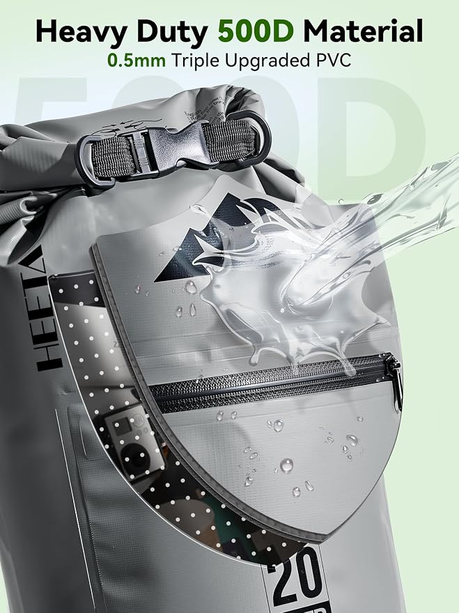 HEETA Waterproof Dry Bag with Front Zippered Pocket - Image 4