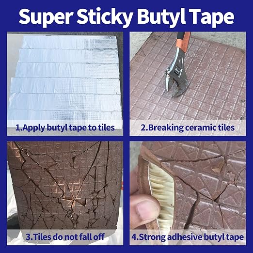 ADHES Butyl Tape Waterproof Tape Aluminum Foil Tape Sealan Tape 6in x 16ft - Image 5