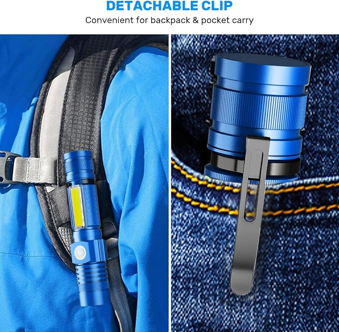 Rechargeable LED Flashlights, Magnetic Flashlight Super Bright Tactical - Image 3