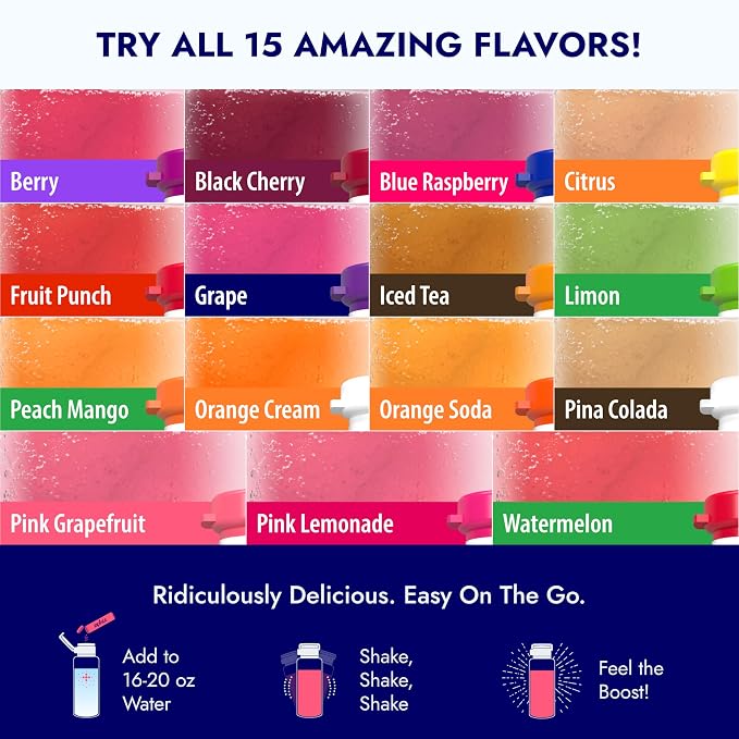 Zipfizz Daily Energy Drink Powder, Variety Pack, 15 Pack | 3-in-1 Sustained - Image 6