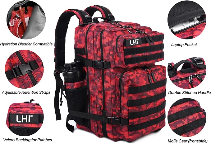 LHI Military Tactical Backpack for Men Molle Daypack 45L Army 3 Days Assault - Image 5