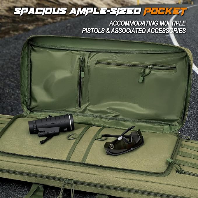 DULCE DOM 36 42 48 Inch Double Rifle Case, Tactical Soft Padded Backpack - Image 3