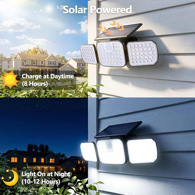 BrizLabs Solar Outdoor Lights, 3 Modes Motion Sensor LED Security Lights - Image 8