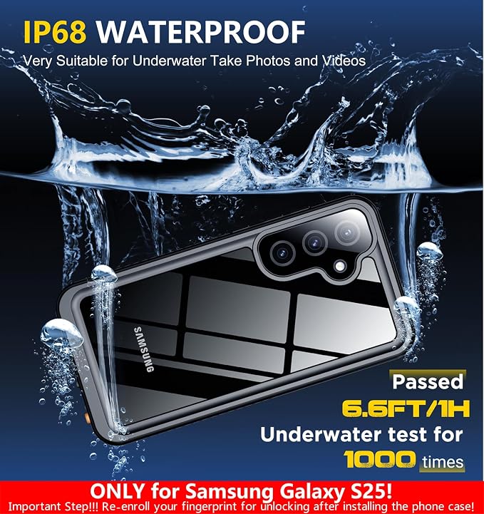 SPIDERCASE Only Designed for Samsung Galaxy S25 Case Waterproof, Built-in Full - Image 4