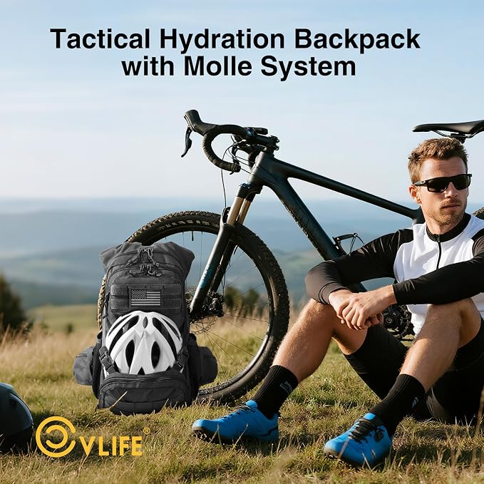 CVLIFE Hydration Backpack with 3L TPU Tactical Water Bladder, 22L Hiking - Image 4