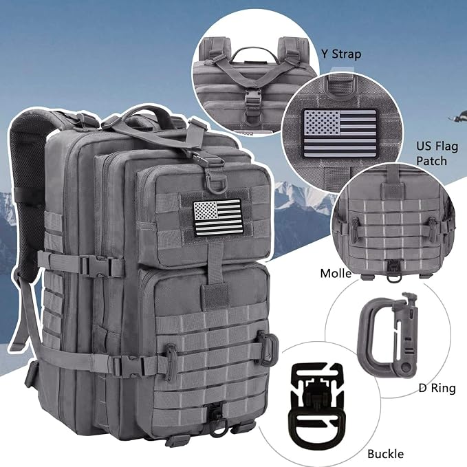 Hannibal Tactical MOLLE Assault Backpack, Tactical Backpack Military Army - Image 5