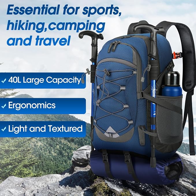 IGOLUMON Hiking Backpack 40L Packable Lightweight Camping Backpack Men Women - Image 7