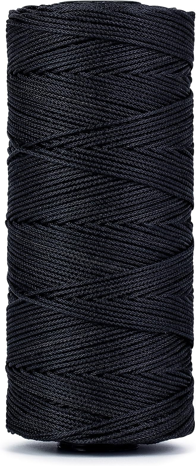 Hongda #9 Braided Bank Line Twine, 989 Feet Black Bonded Nylon Gangion Line - Image 3
