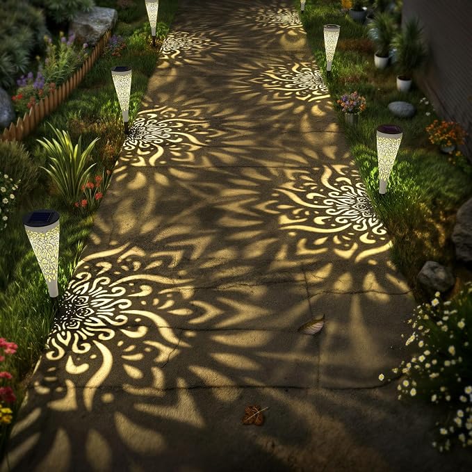 gardencave 6 Pack Solar Lights Outdoor Garden Decorative Mandala Solar Garden - Image 3