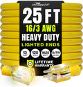 25ft Outdoor/Indoor Extension Cord 16/3 Gauge Heavy Duty 3 Prong SJTW, by LifeSupplyUSA