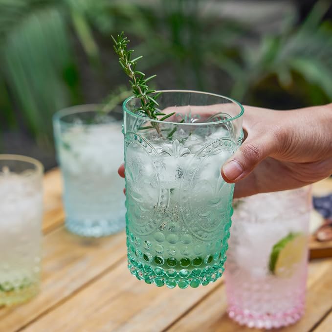 Twine Embossed Acrylic Colorful Drinking Glasses, Durable Shatterproof Tumblers - Image 5